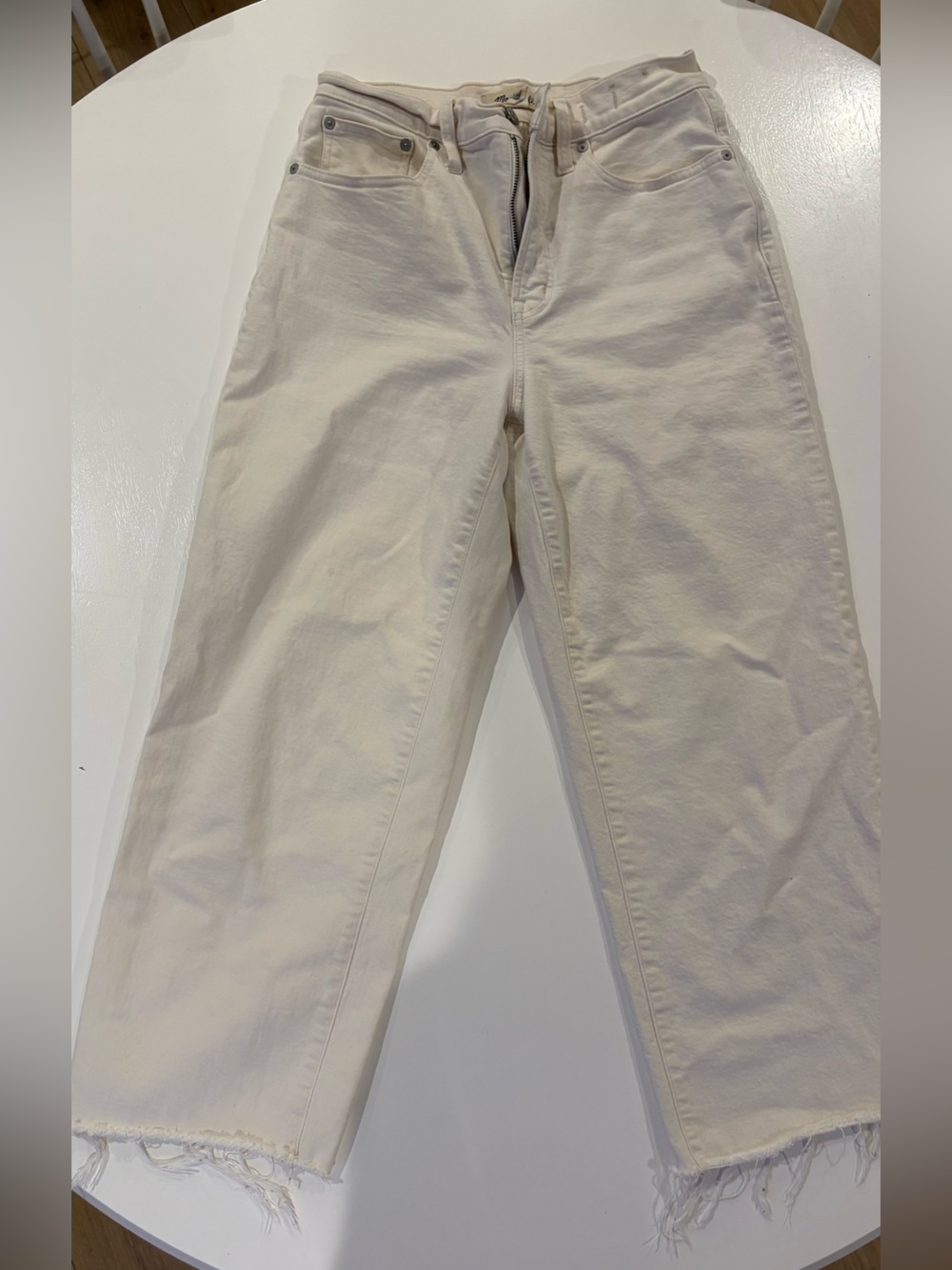 Madewell Wide-Leg Flare Jeans in Off-White